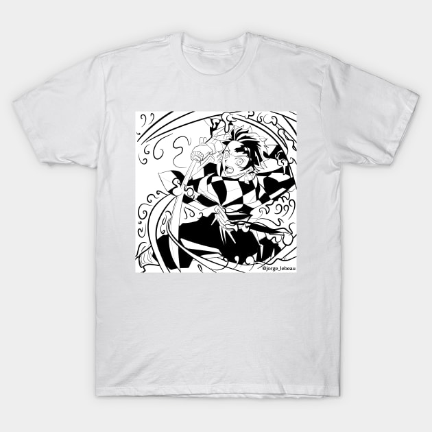 Tanjiro Kamado the demon slayer T-Shirt by jorge_lebeau